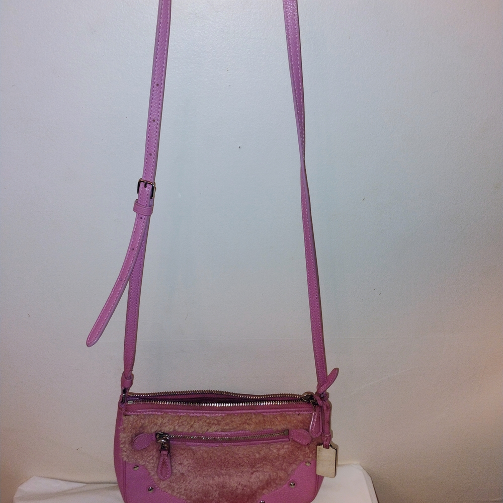 Pink Shearling Crossbody Bag - Picture 10 of 13